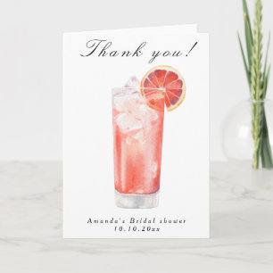 Citrus Cocktail Bridal Shower Thank You Card