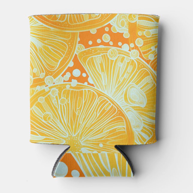 Citrus Cocktail: Sparkling Water Pattern Can Cooler (Front)