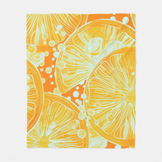 Citrus Cocktail: Sparkling Water Pattern Fleece Blanket