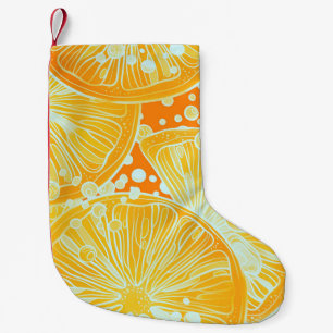 Citrus Cocktail: Sparkling Water Pattern Small Christmas Stocking