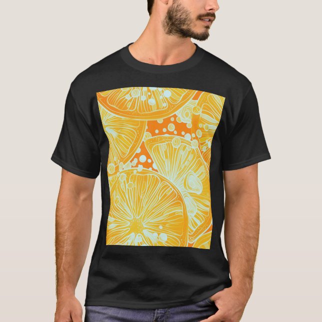 Citrus Cocktail: Sparkling Water Pattern T-Shirt (Front)