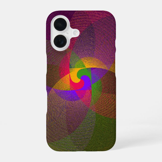 Citrus Color Blend Geometric iPhone 16 Case (Back)