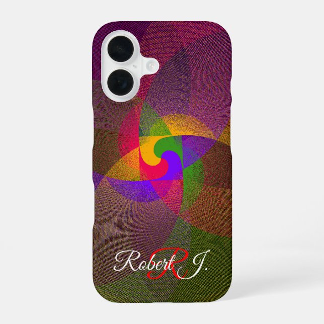 Citrus Color Blend Geometric iPhone 16 Case (Back)