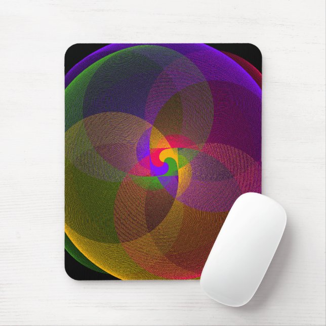 Citrus Color Blend Geometric Mouse Pad (With Mouse)