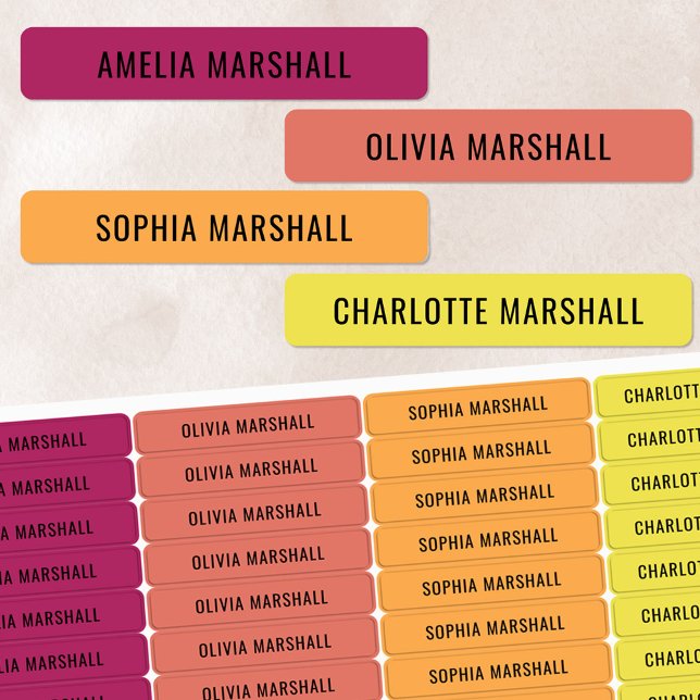 Citrus Colour Coded Kids Waterproof Name Labels (Creator Uploaded)