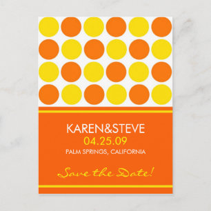 Citrus Coloured Save the Dates Announcement Postcard