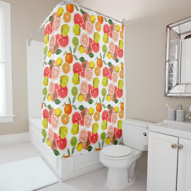 Citrus Colourful  Shower Curtain (In Situ)