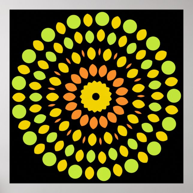 Citrus colours, green, yellow, orange, poster (Front)