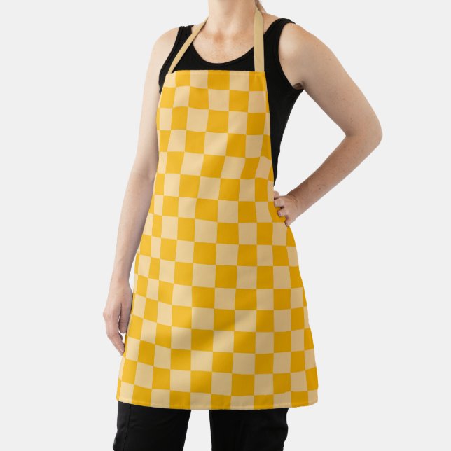Citrus cream checkered board pattern apron (Insitu)