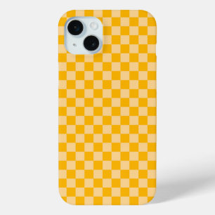 Citrus cream checkered board pattern iPhone 15 mini case