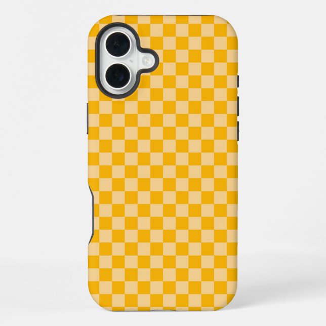 Citrus cream checkered board pattern iPhone case (Back)
