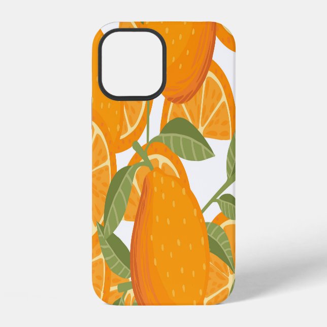 Citrus Delight: Orange Fruit Pattern iPhone Case (Back)