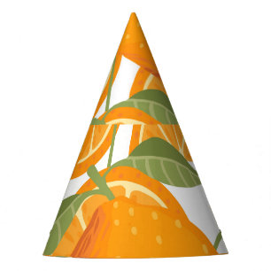 Citrus Delight: Orange Fruit Pattern Party Hat