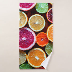 Citrus Dream Lemon Lime Orange Fruit Bath Towel