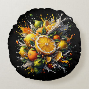 Citrus Explosion Round Cushion