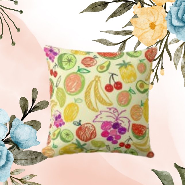 Citrus Fashion Pattern Trend  Fruits Element  Cushion (Creator Uploaded)