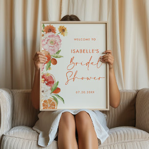 Citrus Floral Bridal Shower Downloadable Welcome Poster