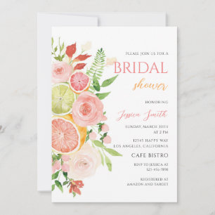 Citrus Floral Bridal Shower Invitation