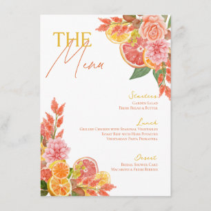 Citrus Floral Bridal Shower Menu