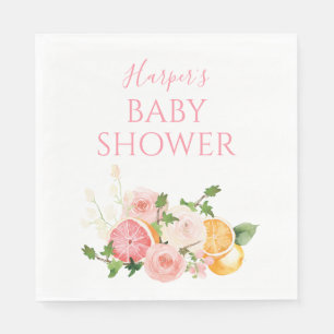 Citrus Floral Fruit Baby Shower Napkin