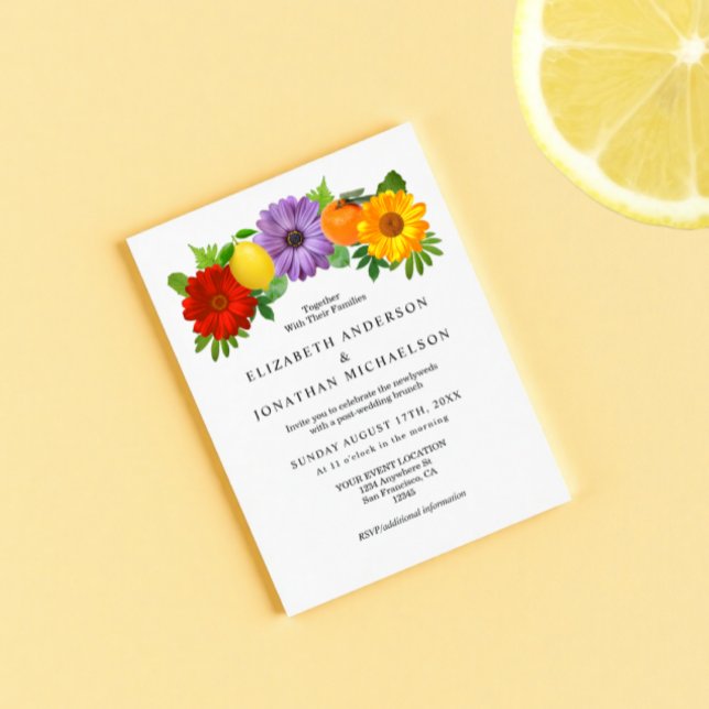 Citrus Floral Garden Post Wedding Enclosure Card (Creator Uploaded)
