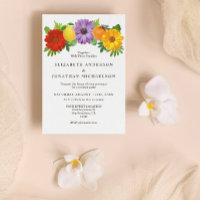 Citrus Floral Garden Wedding Cocktail Party