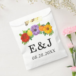 Citrus Floral Garden Wedding Favour Bags