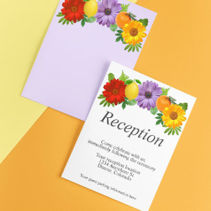Citrus Floral Garden Wedding Reception Enclosure Card