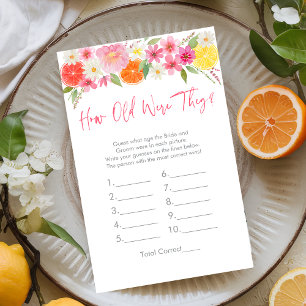 Citrus Floral How Old Were They Bridal Game