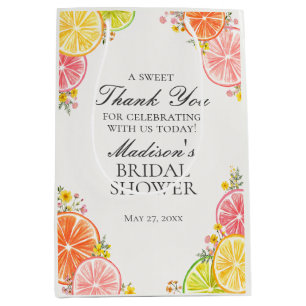 Citrus Floral Main Squeeze Bridal Shower Favours Medium Gift Bag