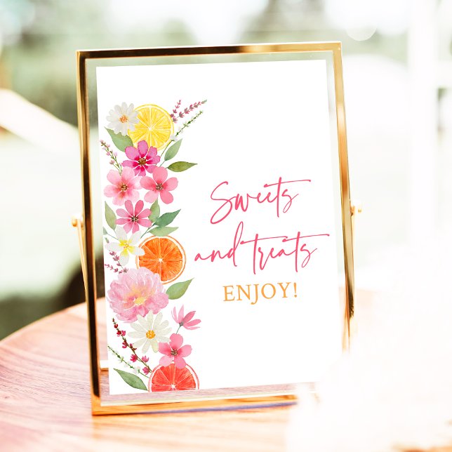Citrus Floral Sweet Treats Bridal Shower Poster (Creator Uploaded)