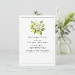 Citrus Floral Wedding Details Enclosure Cards