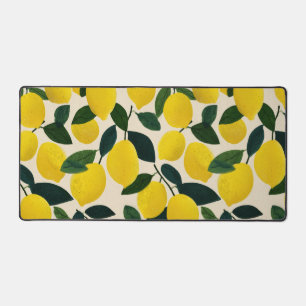 Citrus Fruit Art Summer Lemons Pattern Cheerful Desk Mat