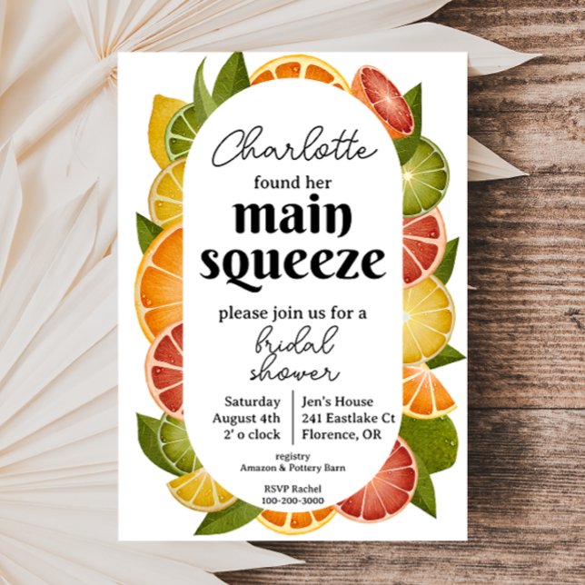 Citrus Fruit Bridal Shower Invitation (Creator Uploaded)