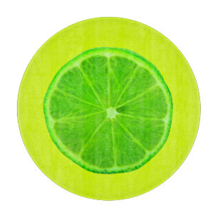 Citrus Fruit, Bright Green Slice of Lime Cutting Board