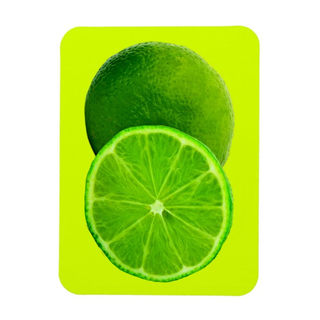 Citrus Fruit, Bright Green Slice of Lime Magnet (Vertical)