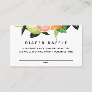 Citrus Fruit Diaper Raffle  Enclosure Card