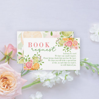 Citrus Fruit & Flowers Book Request Enclosure Card