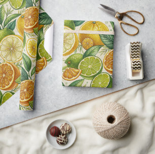 Citrus Fruit Medley Summer Gift Wrap