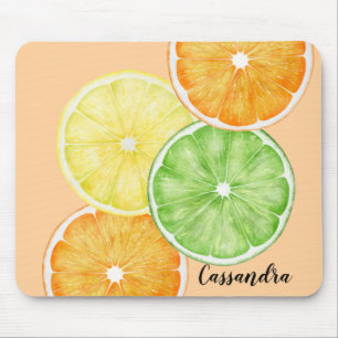 Citrus Fruit Orange, Lime and Lemon Fruit Slices   Mouse Pad