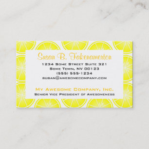 Citrus Fruit Print - Sliced Lemons Business Card