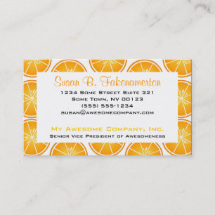 Citrus Fruit Print - Sliced Oranges Business Card