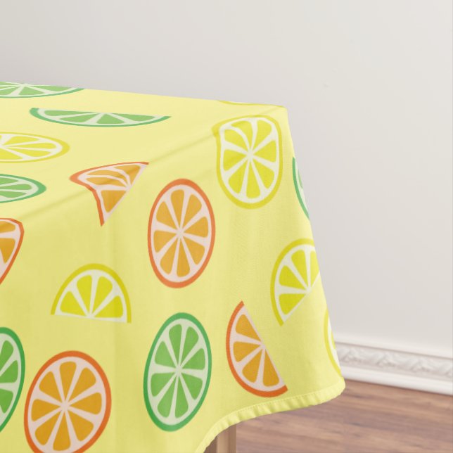 Citrus Fruit Slice Cute First Birthday Lemon Lime Tablecloth (In Situ)