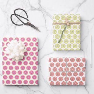 Citrus Fruit Slices Grapefruit Lemon Orange Wrapping Paper Sheet