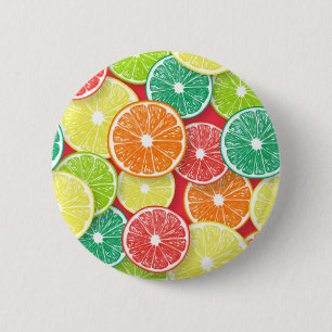 Citrus fruit slices pop art 2 6 cm round badge