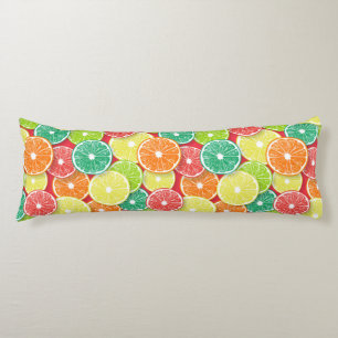 Citrus fruit slices pop art 2 body cushion