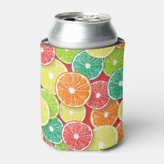 Citrus fruit slices pop art 2 can cooler (Can Front)