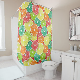 Citrus fruit slices pop art 2 shower curtain