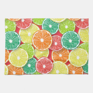 Citrus fruit slices pop art 2 tea towel