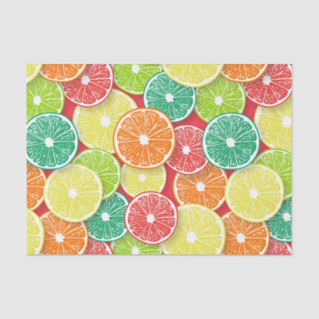Citrus fruit slices pop art 2 tissue paper (Front)